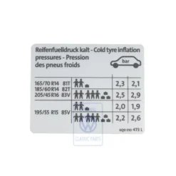 6Q0 010 473 L : Plaque de données pour VW Polo 9N/9N3